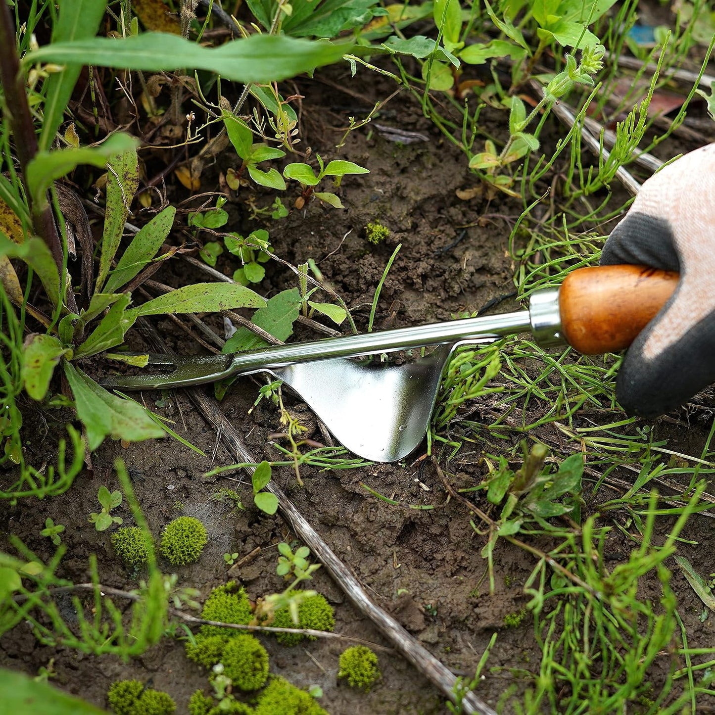 Japanese Hand Rake Garden Tool - Japanese Steel with Wood Handle - Small Rake for Leaves, Handheld Garden Cleaning Tool - Made in Japan