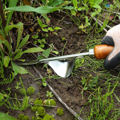 Japanese Hand Rake Garden Tool - Japanese Steel with Wood Handle - Small Rake for Leaves, Handheld Garden Cleaning Tool - Made in Japan