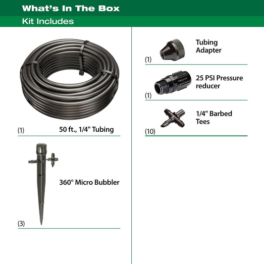 POTTEDKIT Drip Irrigation Kit, Full Circle, 1/4"