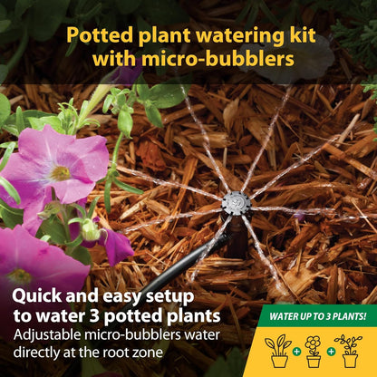 POTTEDKIT Drip Irrigation Kit, Full Circle, 1/4"