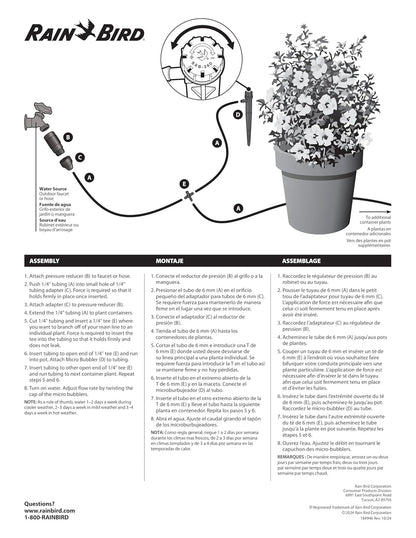 POTTEDKIT Drip Irrigation Kit, Full Circle, 1/4"
