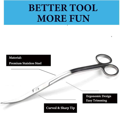 Aquarium Scissors Stainless Steel Mirror Wave Scissors