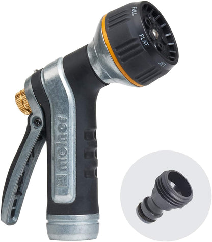 XT Metal 7-Pattern Hose Nozzle: Rear Trigger, Slip-Resistant Grip