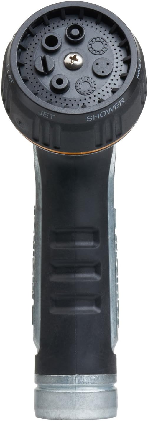 XT Metal 7-Pattern Hose Nozzle: Rear Trigger, Slip-Resistant Grip