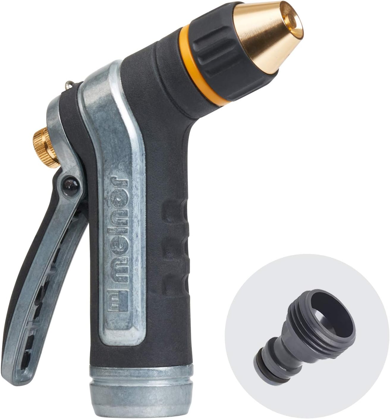 XT Metal 7-Pattern Hose Nozzle: Rear Trigger, Slip-Resistant Grip