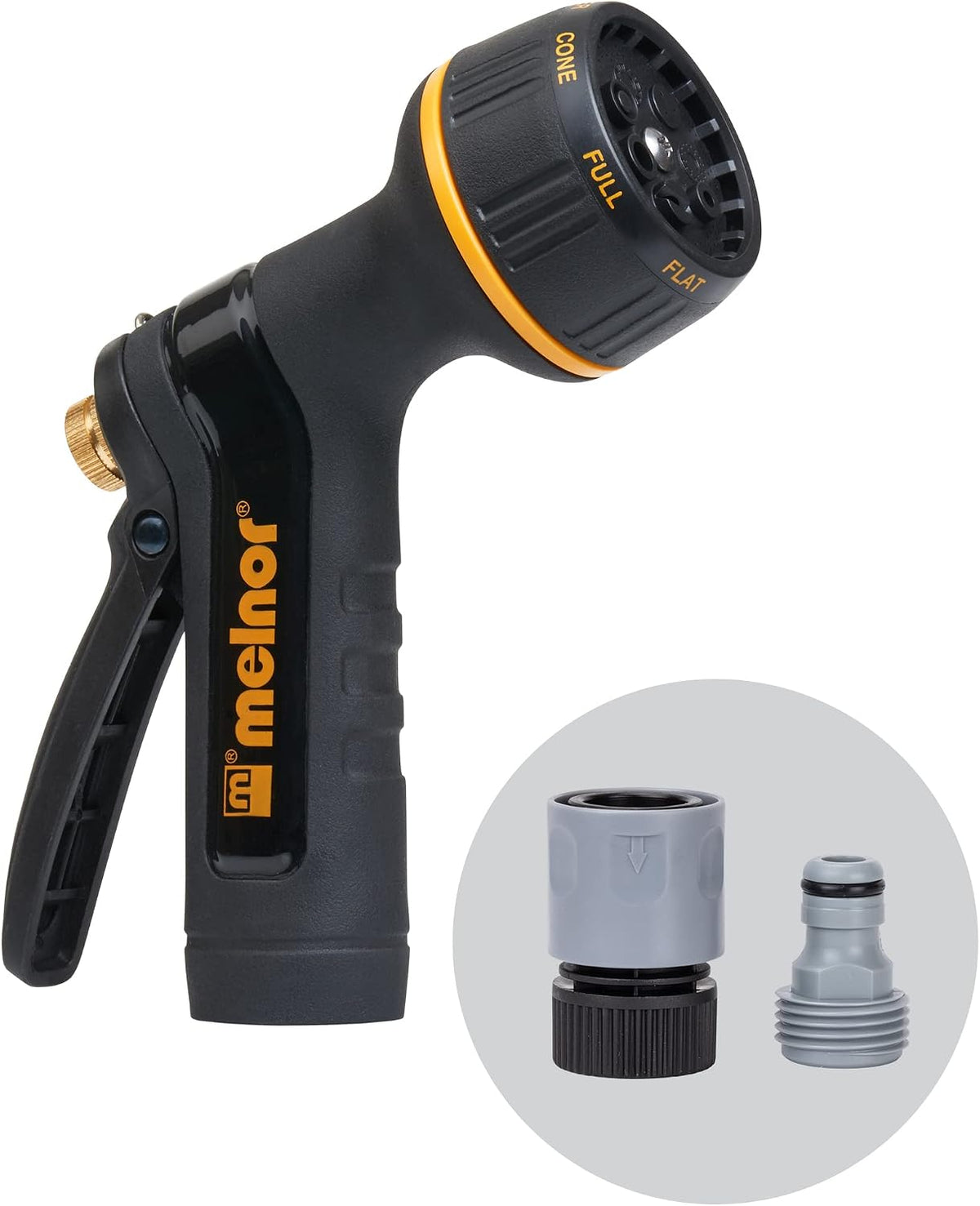 XT Metal 7-Pattern Hose Nozzle: Rear Trigger, Slip-Resistant Grip