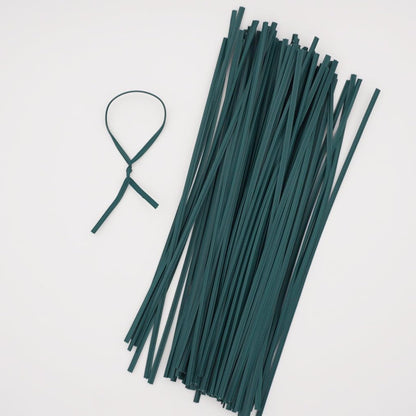 6 Inch Plastic Plant Twist Tie (100-Pack), Natural Green Color