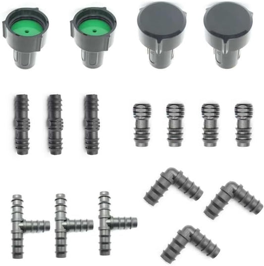 Soaker Hose Accessory, Garden Hose Fittings Kit Quick Set Connector for 3/8" Tubing, Irrigation Water Hose Adapter