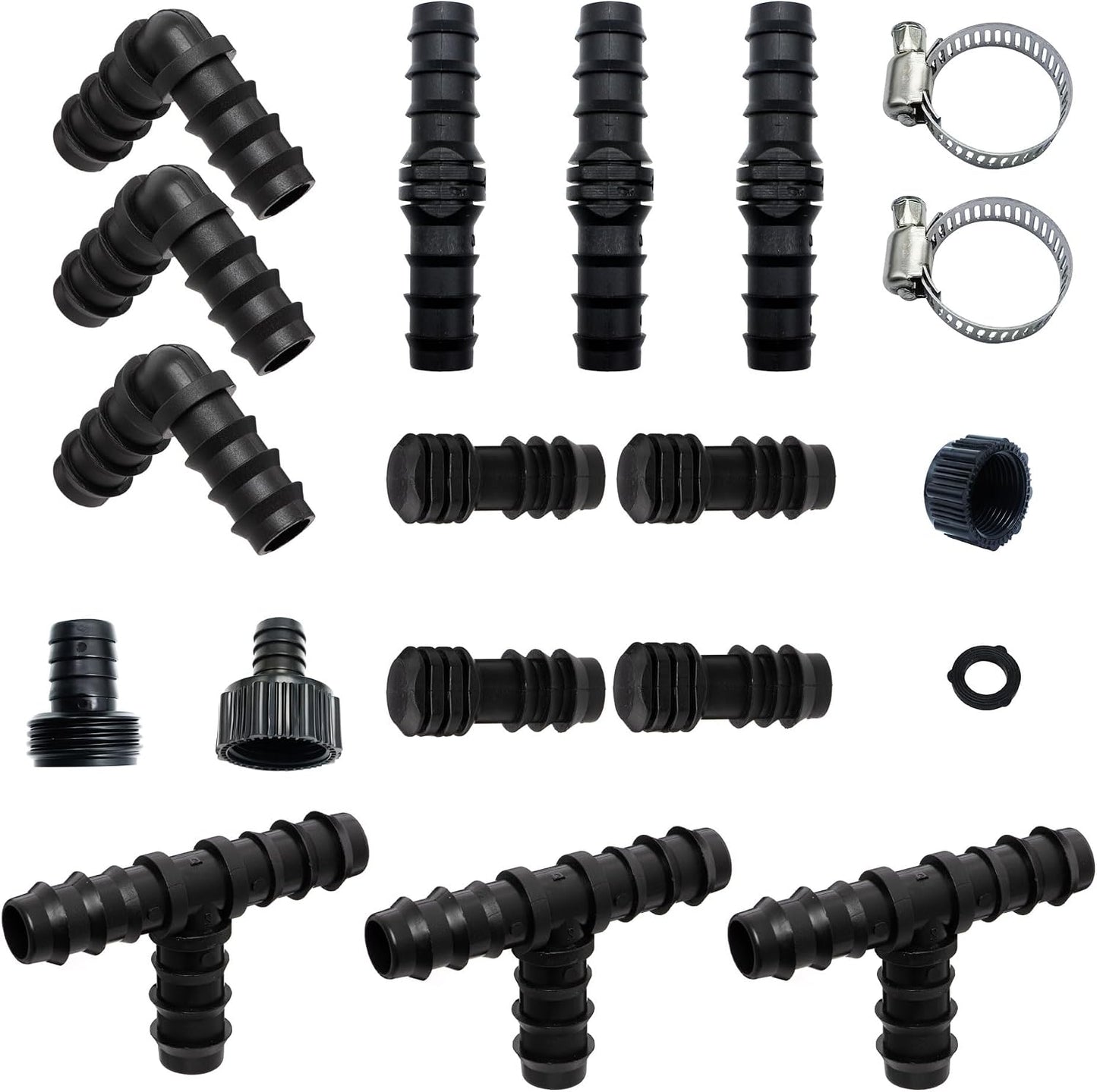 Soaker Hose Accessory, Garden Hose Fittings Kit Quick Set Connector for 3/8" Tubing, Irrigation Water Hose Adapter