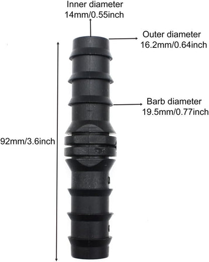 Soaker Hose Accessory, Garden Hose Fittings Kit Quick Set Connector for 3/8" Tubing, Irrigation Water Hose Adapter