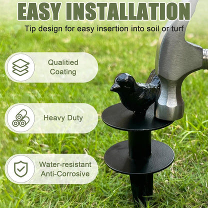 2 Pack Garden Hose Guide Stake Metal Spike 12 Inch Heavy Duty Hose Support Spike with Bird Design Protect for Outside Flower Beds Plant Yard Garden