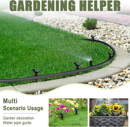 2 Pack Garden Hose Guide Stake Metal Spike 12 Inch Heavy Duty Hose Support Spike with Bird Design Protect for Outside Flower Beds Plant Yard Garden