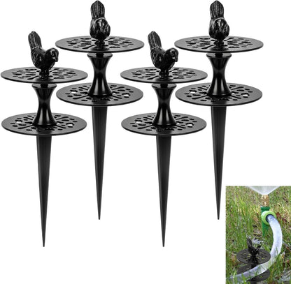 2 Pack Garden Hose Guide Stake Metal Spike 12 Inch Heavy Duty Hose Support Spike with Bird Design Protect for Outside Flower Beds Plant Yard Garden