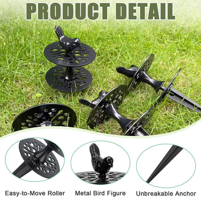 2 Pack Garden Hose Guide Stake Metal Spike 12 Inch Heavy Duty Hose Support Spike with Bird Design Protect for Outside Flower Beds Plant Yard Garden