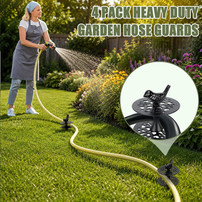2 Pack Garden Hose Guide Stake Metal Spike 12 Inch Heavy Duty Hose Support Spike with Bird Design Protect for Outside Flower Beds Plant Yard Garden