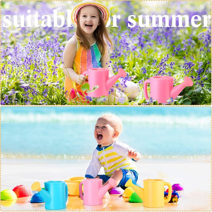 6 Pieces Plastic Watering Can for Kids Small Beach Toy Watering Can Toys for Childs Toddler Boys Girls Water Play Outdoor Gardening Play Time Practical Use, Yellow, Pink, Blue