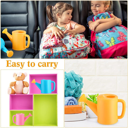 6 Pieces Plastic Watering Can for Kids Small Beach Toy Watering Can Toys for Childs Toddler Boys Girls Water Play Outdoor Gardening Play Time Practical Use, Yellow, Pink, Blue