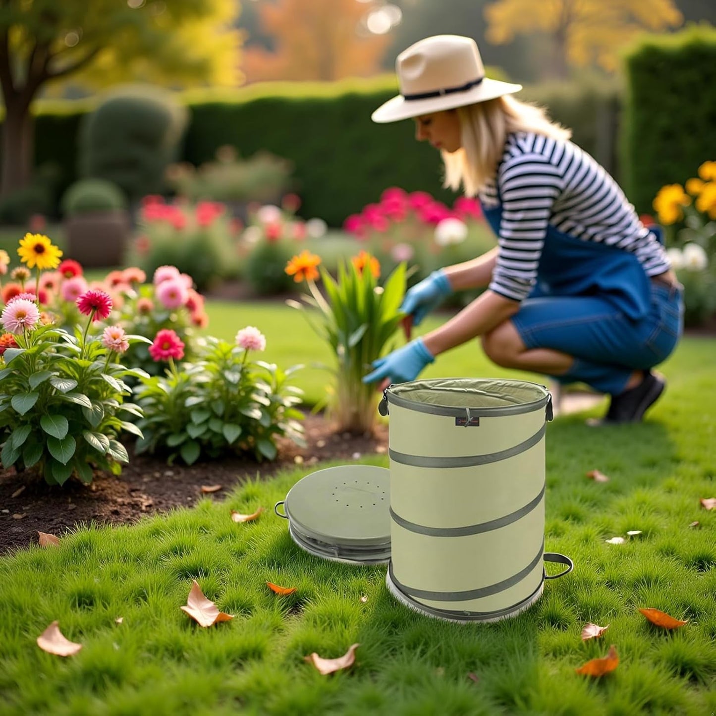 45 Gallon Collapsible Garden Bag Hard Bottom