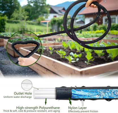 Soaker Hose 100FT, Thickened Flat Soaker Hoses for Garden 100 ft 2 pack