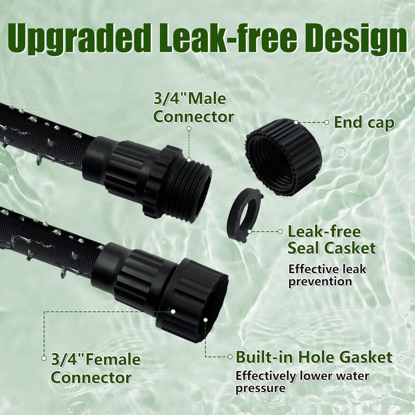 Soaker Hose 100FT, Thickened Flat Soaker Hoses for Garden 100 ft 2 pack