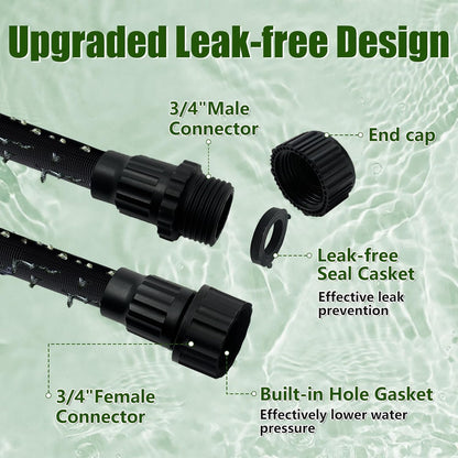 Soaker Hose 100FT, Thickened Flat Soaker Hoses for Garden 100 ft 2 pack