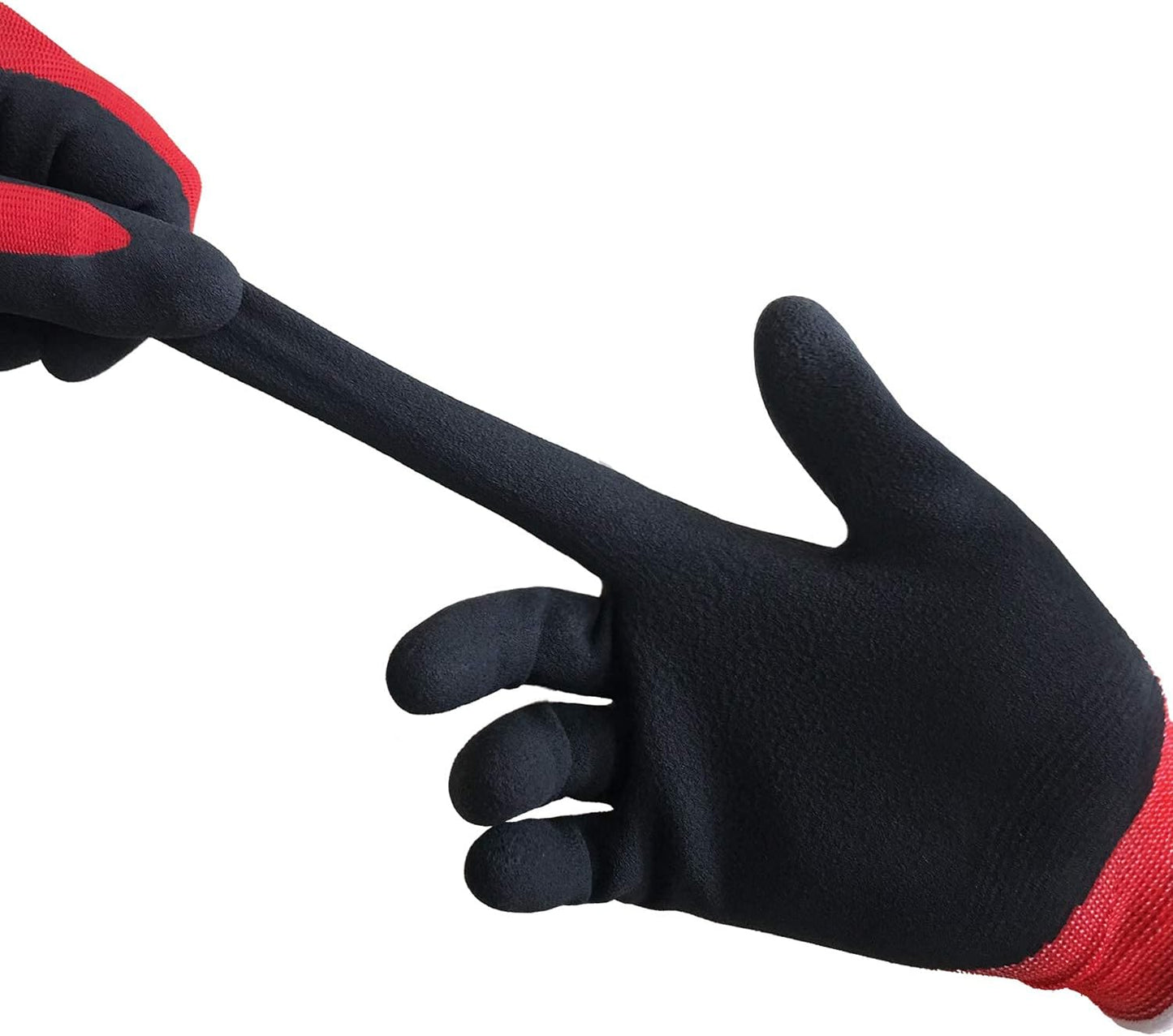 Gardening Gloves for Men, 2 Pairs Breathable Rubber Coated for Garden Weeding Landscaping, Outside Work for Lawn Yard, Men's Large Size, Black & Red