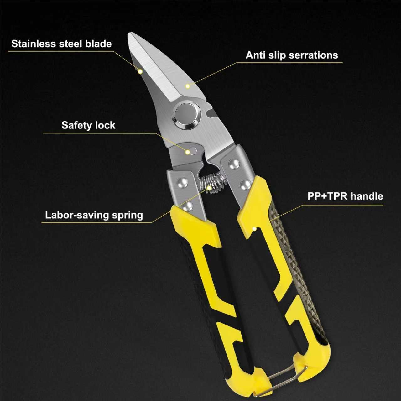 8.7 Inch Tin Snips Heavy Duty Metal Cutter