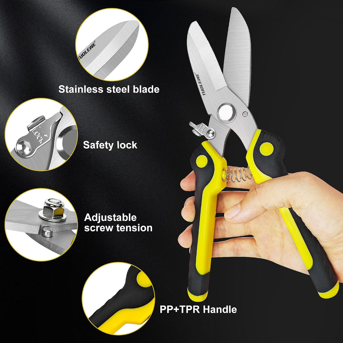 8.7 Inch Tin Snips Heavy Duty Metal Cutter