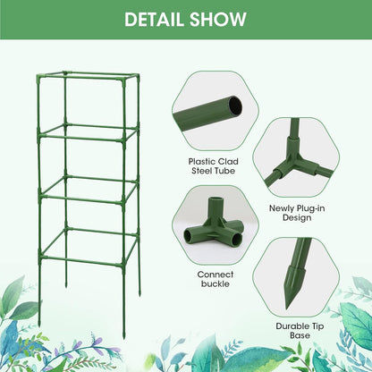 Tomato Cages,3 Packs Square Tomato Cage for Garden Plant Support,41 * 15 * 15in Heavy Duty Steel Plant Tower Stakes Trellis for Climbing Vegetables Flowers Fruits