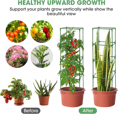 Tomato Cages,3 Packs Square Tomato Cage for Garden Plant Support,41 * 15 * 15in Heavy Duty Steel Plant Tower Stakes Trellis for Climbing Vegetables Flowers Fruits