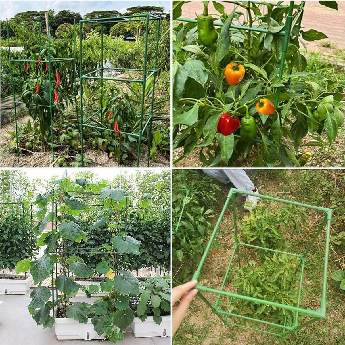 Tomato Cages,3 Packs Square Tomato Cage for Garden Plant Support,41 * 15 * 15in Heavy Duty Steel Plant Tower Stakes Trellis for Climbing Vegetables Flowers Fruits