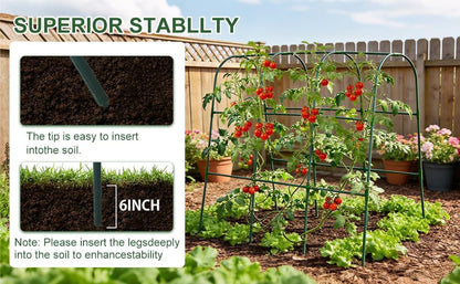U-Shape Cucumber Trellis for Raised Beds - 47.2”x47.2”x21.6” Green Metal Arch Trellis, Rust-Resistant Garden Plant Support for Climbing Vegetables, Vines, Flowers - Heavy Duty & Easy to Assemble