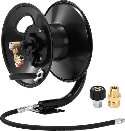 Pressure Washer Hose Reel 100FT x 3/8" / 150FT x 1/4" for Water
