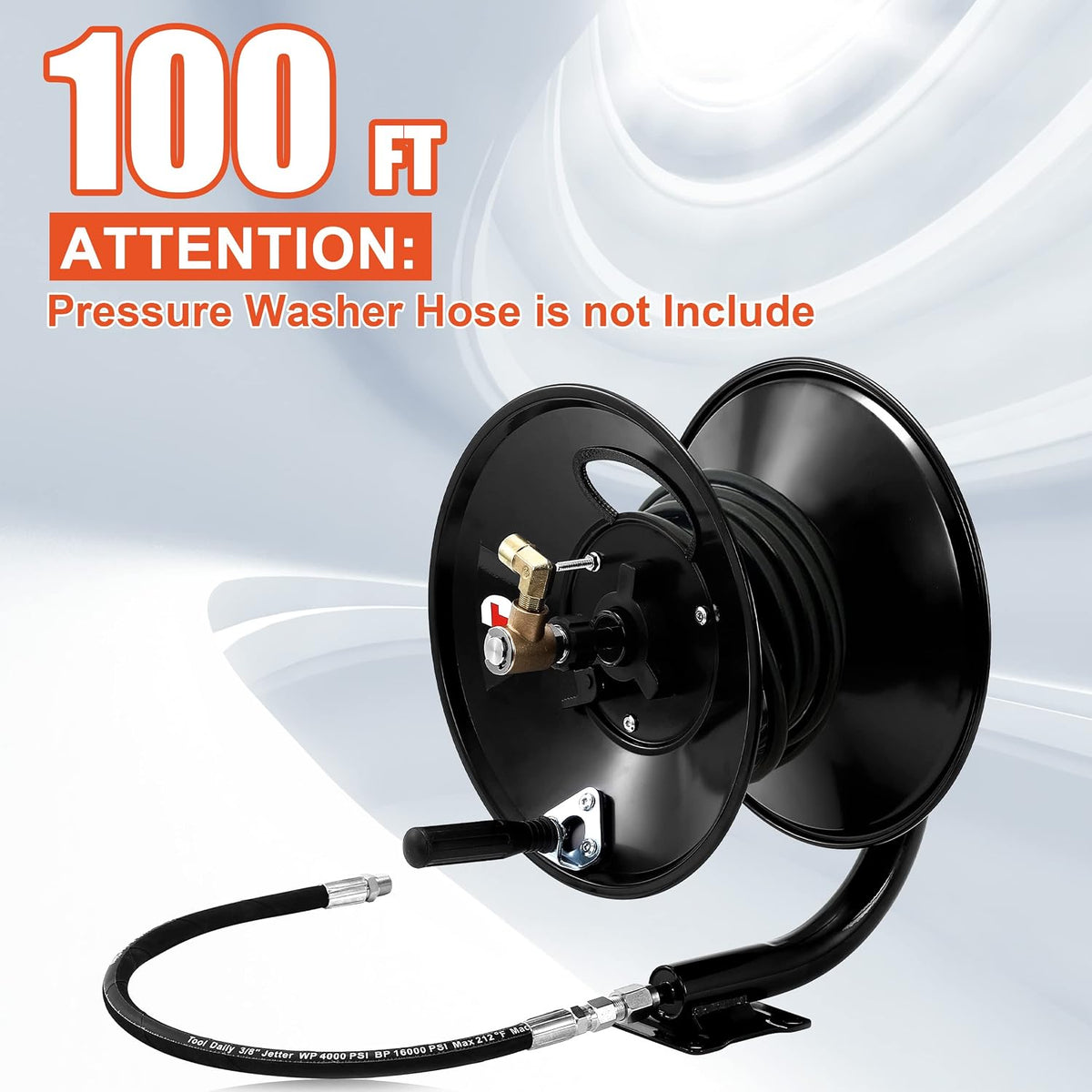 Pressure Washer Hose Reel 100FT x 3/8" / 150FT x 1/4" for Water