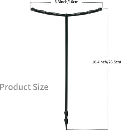 12 Pack Plant Support Stakes with 24 Pcs Clips, Half Round Ring Plastic Cage Holder Flower Pot Climbing Trellis for Small Vegetable,Indoor Plants