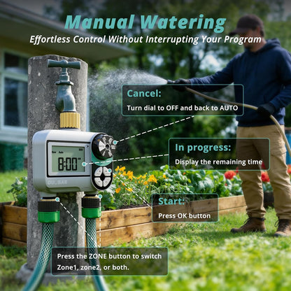 WiFi Water Timer for Garden Hose, 1 Zone Brass Smart Sprinkler Timer