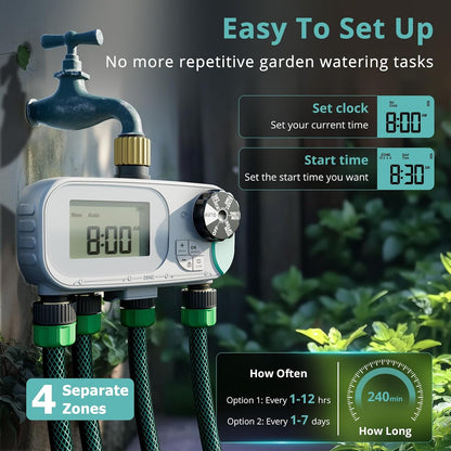 WiFi Water Timer for Garden Hose, 1 Zone Brass Smart Sprinkler Timer