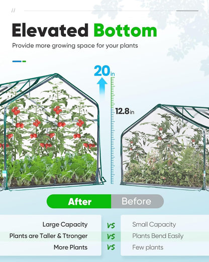 Mini Greenhouse for Indoor Outdoor, Portable Quick-Setup Tabletop