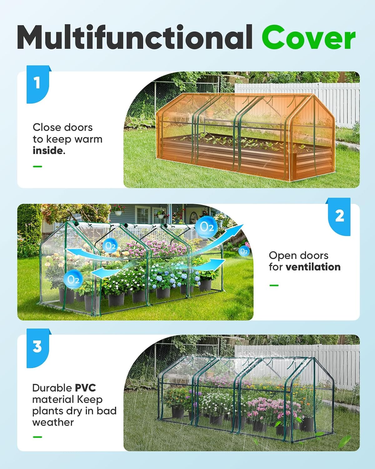 Mini Greenhouse for Indoor Outdoor, Portable Quick-Setup Tabletop