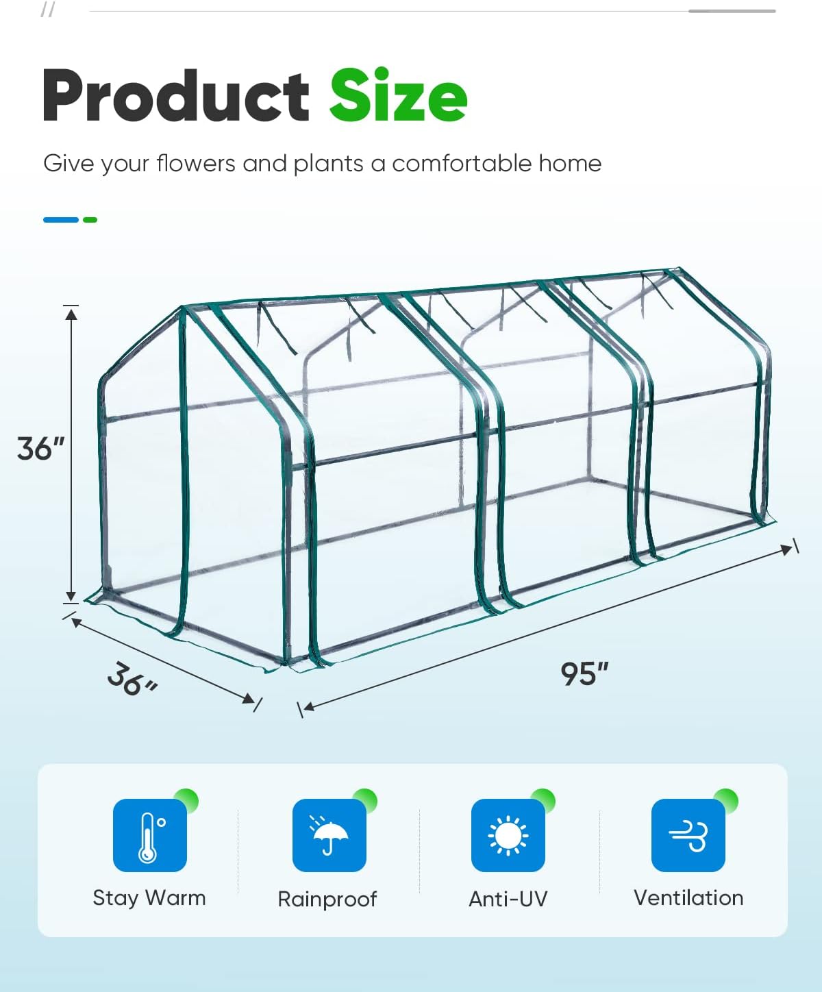 Mini Greenhouse for Indoor Outdoor, Portable Quick-Setup Tabletop