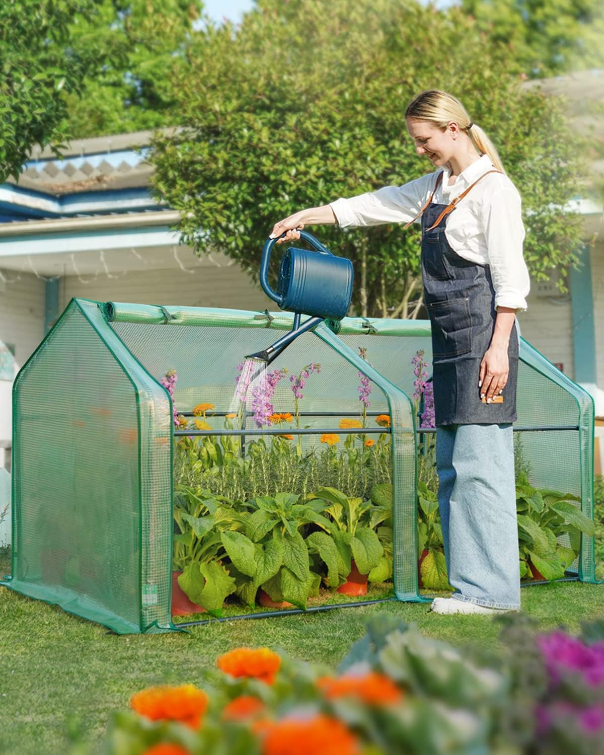 Mini Greenhouse for Indoor Outdoor, Portable Quick-Setup Tabletop