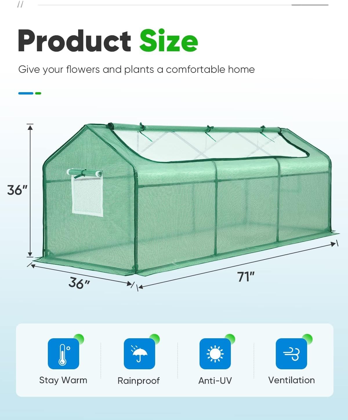 Mini Greenhouse for Indoor Outdoor, Portable Quick-Setup Tabletop