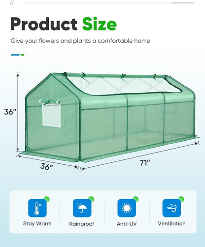 Mini Greenhouse for Indoor Outdoor, Portable Quick-Setup Tabletop