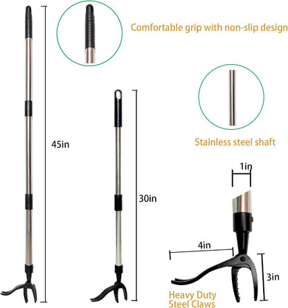 Stand-Up Weeder Tool, Long Handle 4-Claw Weed Puller