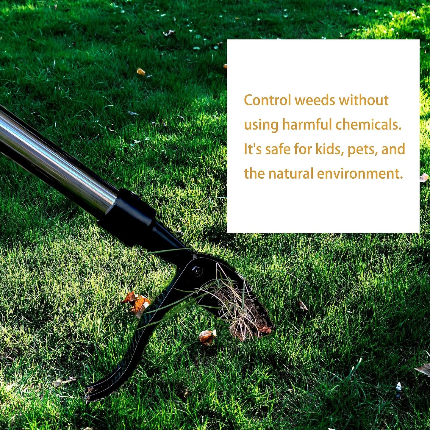 Stand-Up Weeder Tool, Long Handle 4-Claw Weed Puller