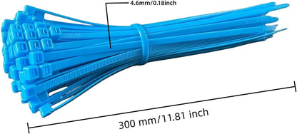 Zip Ties, 100pcs Green Cable Zip Ties 12 Inch, Heavy Duty Nylon Wire Ties High Tensile Strength, Self-Locking Nylon Tie Wraps for Indoor and Outdoor for Object Bundling and Fastening