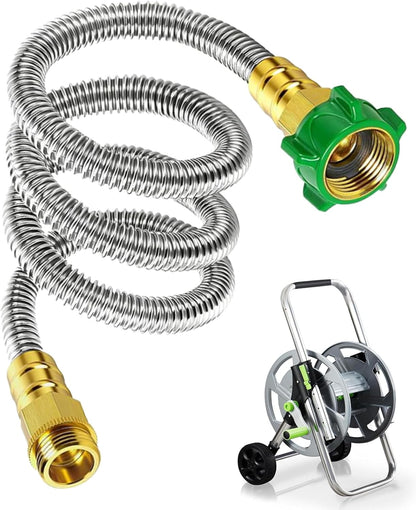 Short Garden Hose Connector 3FT, Metal Hose Connector for Hose Reel