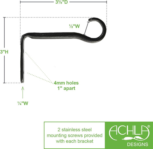 3 1/2" Trellis Wall Brackets, Pack of 2 Pairs