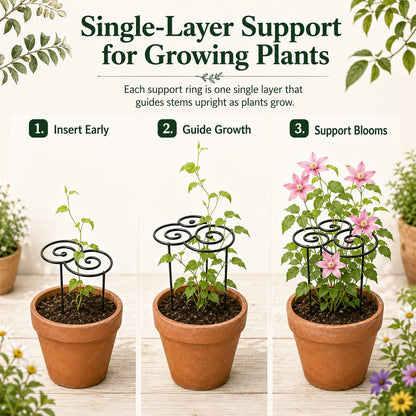 2026 Metal Plant Support Ring,Extra Large Peony Supports for Outdoor Plants,Perfect for Peonies Cages,Hydrangea Support Flower Cages,Grow-Through Plant Supports,A Garden Must-Have (2pcs*Medium)