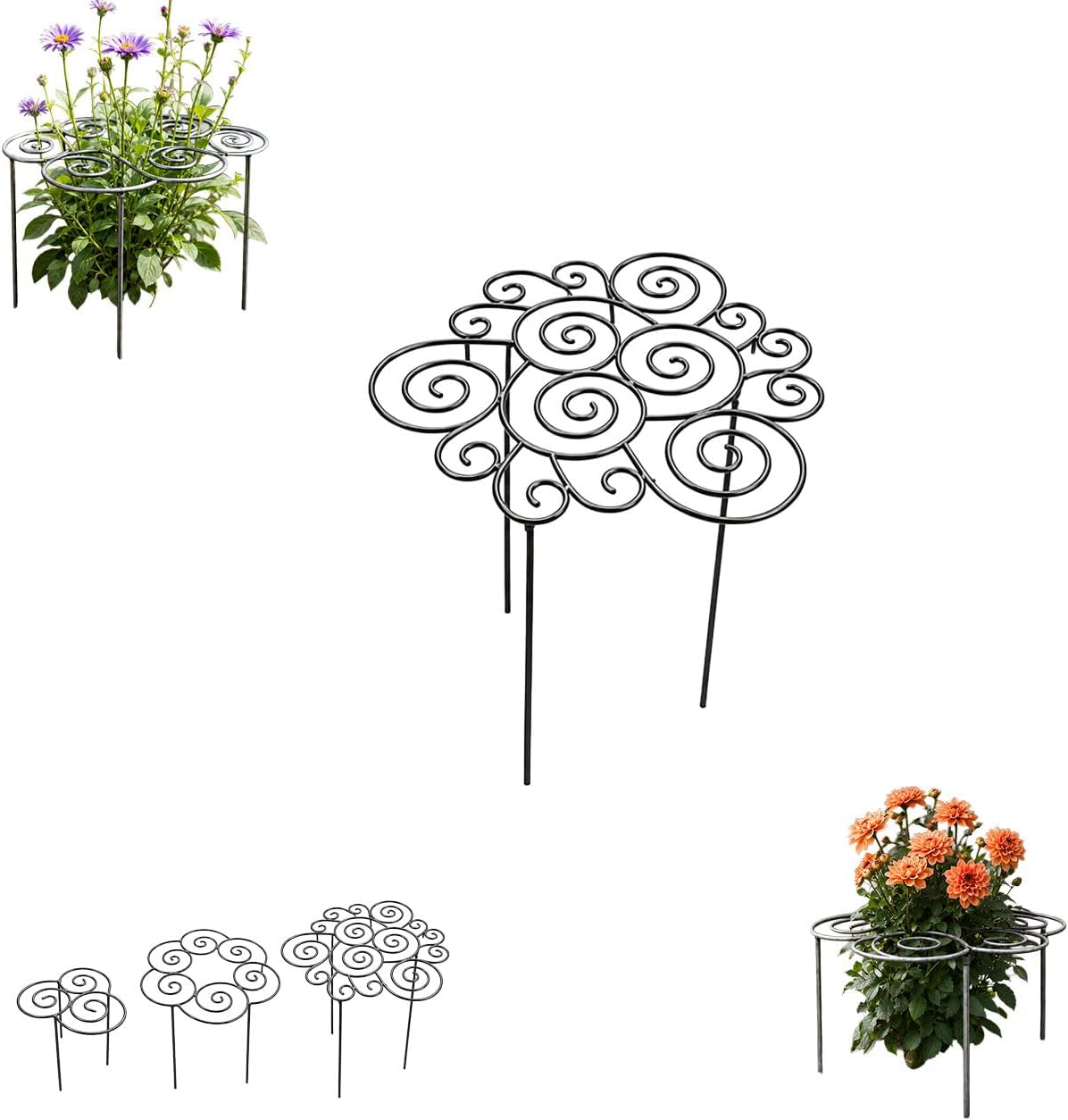 2026 Metal Plant Support Ring,Extra Large Peony Supports for Outdoor Plants,Perfect for Peonies Cages,Hydrangea Support Flower Cages,Grow-Through Plant Supports,A Garden Must-Have (2pcs*Medium)